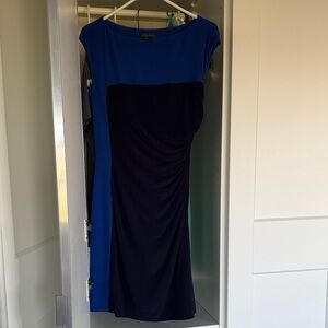 Ralph Lauren Blue and Black Midi Dress